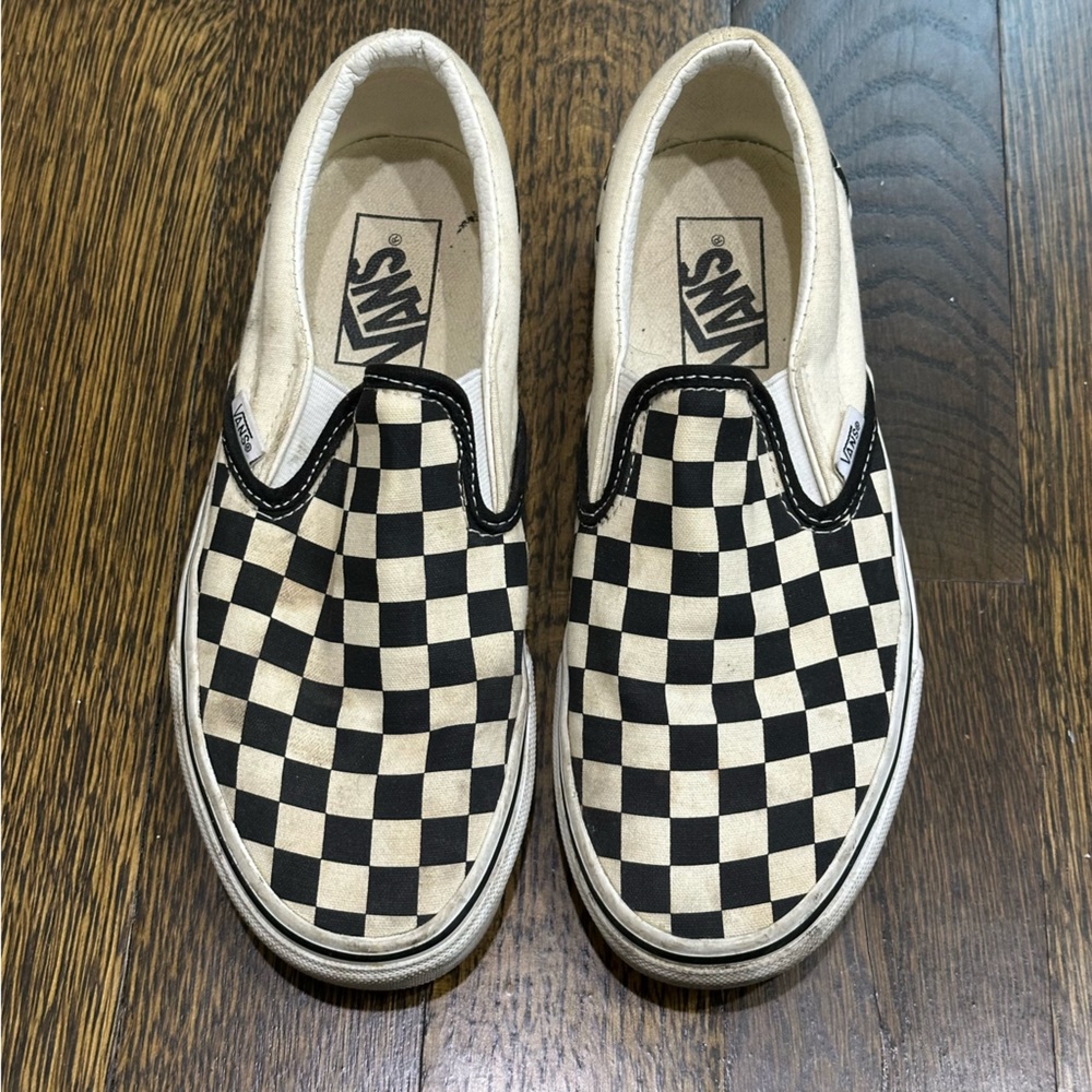 Vans Black and White Checkered Slip-Ons